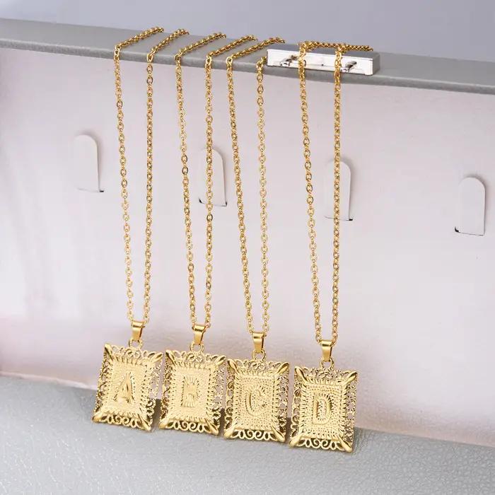 Collier pendentif lettre initiale A-Z pour homme et femme