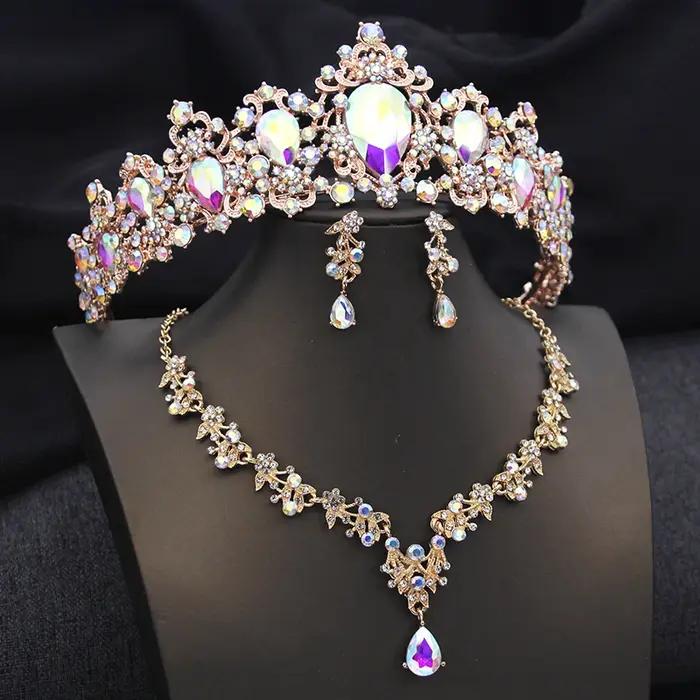 Ensemble de bijoux couronne de mariage