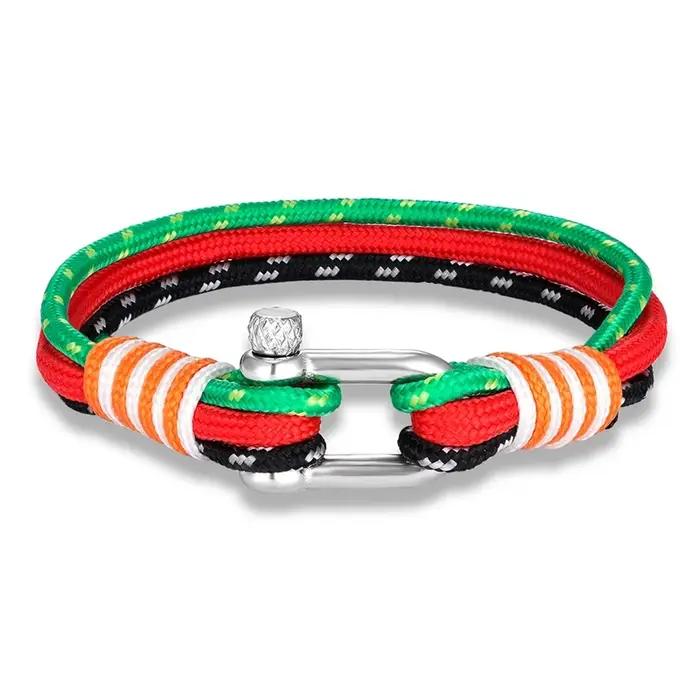 MKENDN – Bracelet de surfeur Boho fait à la main pour hommes et femmes, bijoux unisexe avec boucle de manille en acier inoxydable
