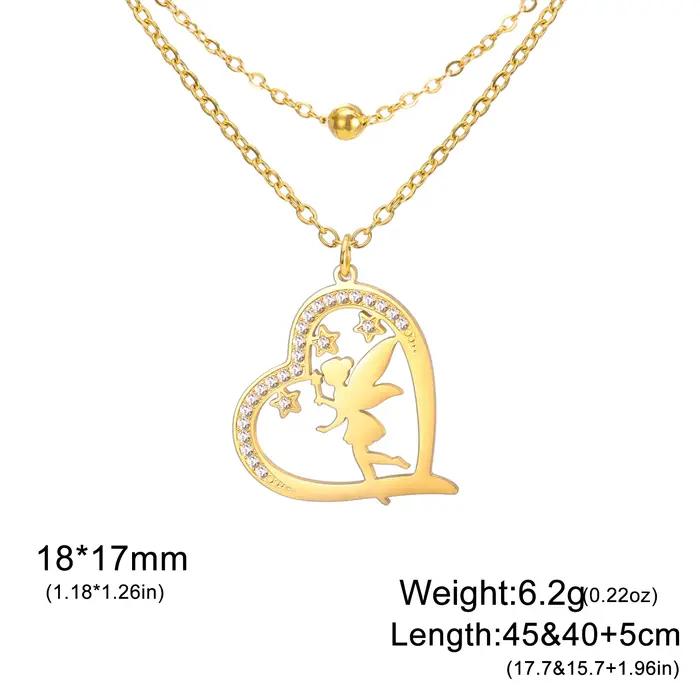 Collier pendentif en cristal elfe mignon bijoux pour filles cadeau de noel anniversaire pâques enfants femmes squelette fantastique fantaisie romantique