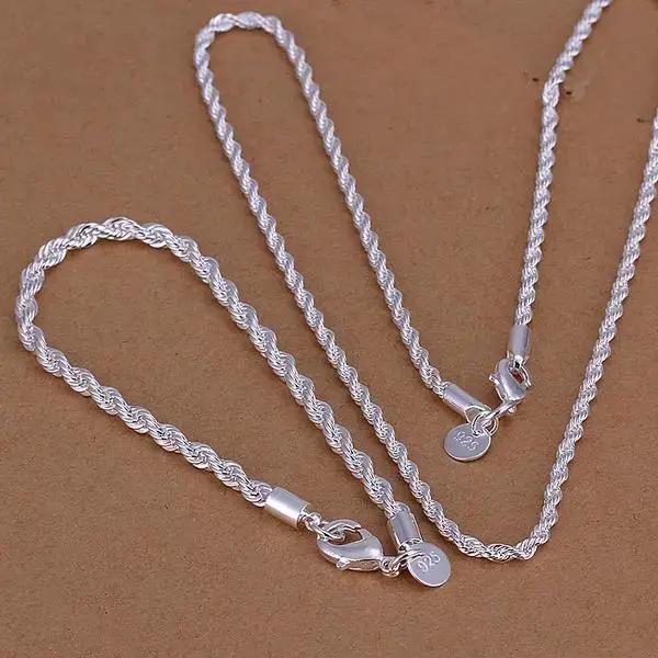 Ensemble de bijoux plaqués argent pour femmes et hommes