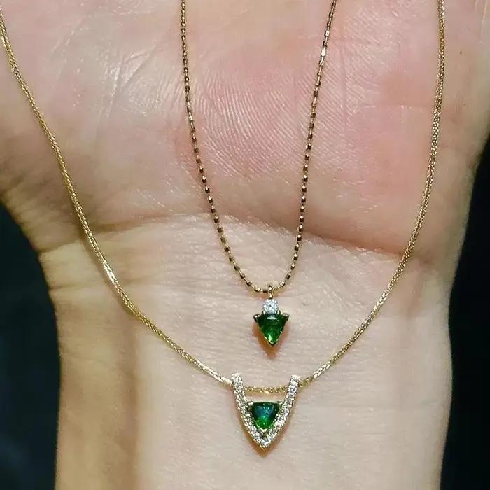 ANENJERY – collier avec pendentif Triangle en Zircon pour femmes