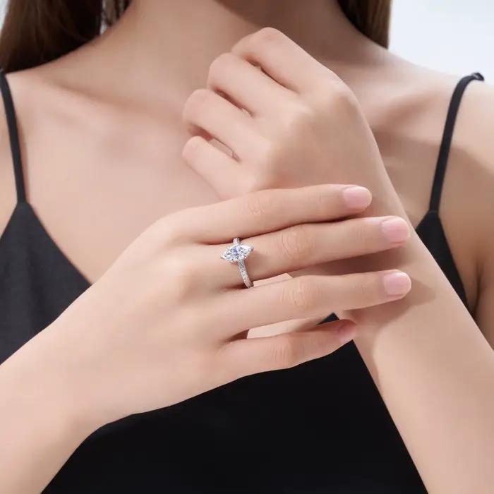 WUIHA – bague de fiançailles en argent Sterling 100% 925