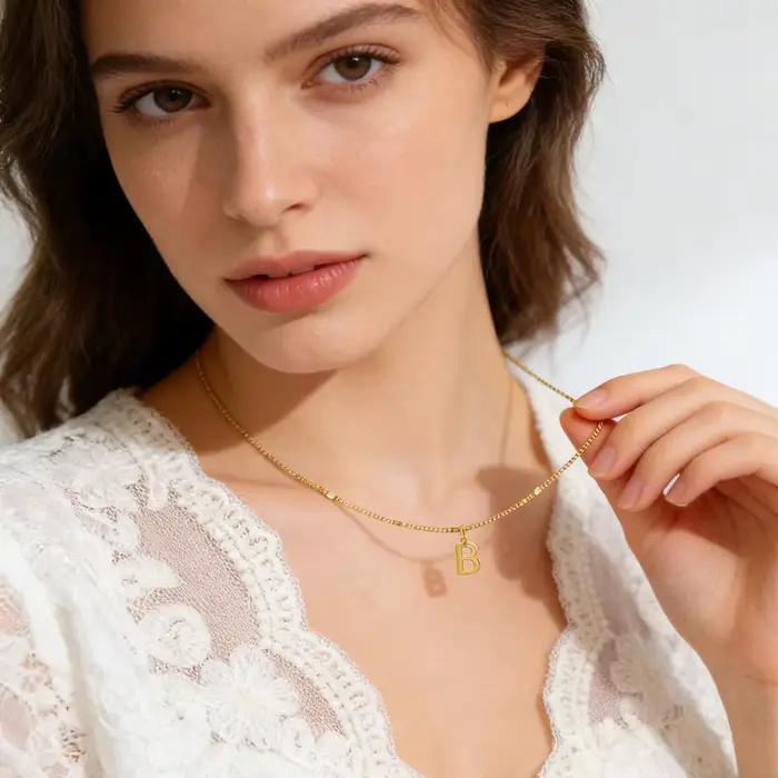 Collier personnalisé avec pendentif initial, acier inoxydable, collier pour femmes, tracker d'humeur, bijoux de mode, cadeau d'anniversaire, occasions spéciales