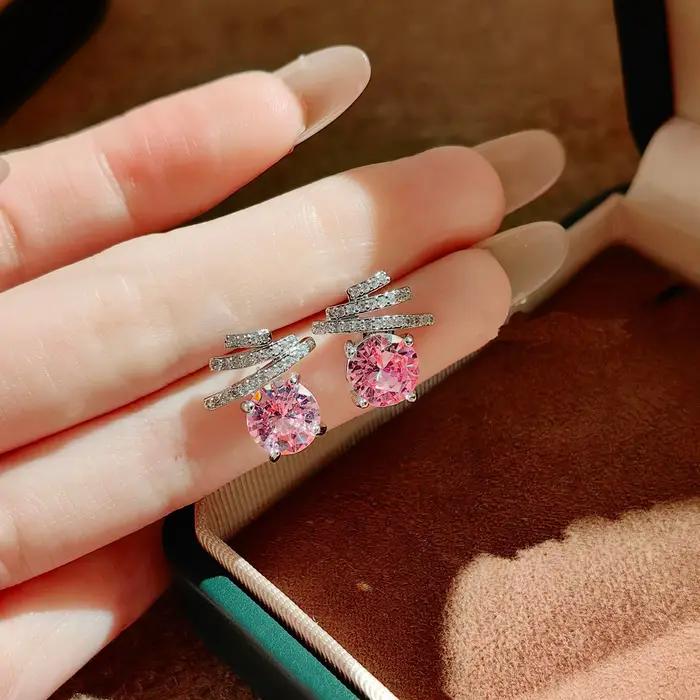 Boucles d'oreilles paraiba scintillantes pour femmes argent sterling 925 zirconium cristal occasion spéciale anniversaire bijoux de luxe