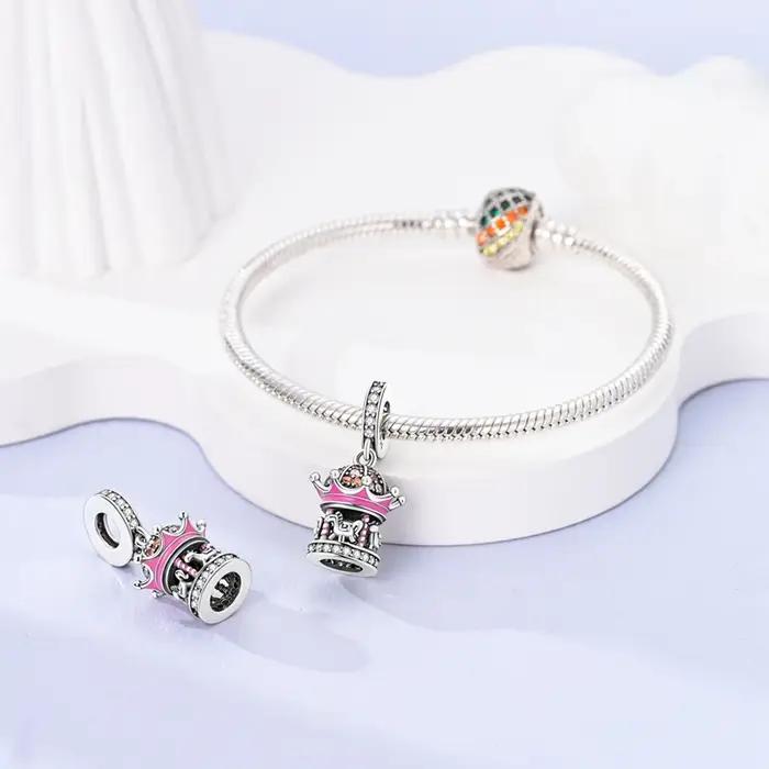 Breloques en argent Sterling 925 pendentif carrousel créatif bijoux à faire soi-même cadeau d'anniversaire pour femmes occasions spéciales mariage fiançailles anniversaires