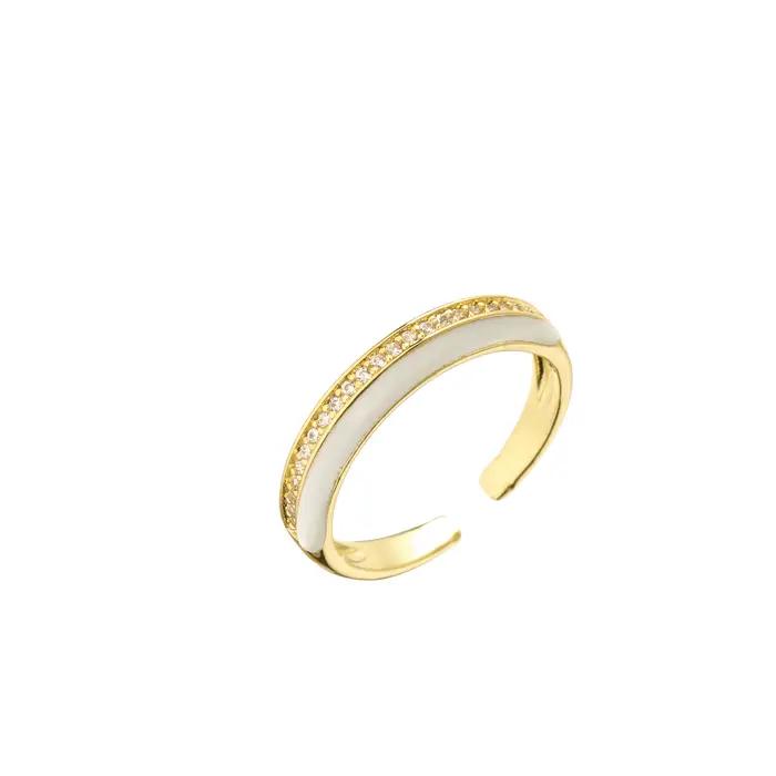Bague mignonne en laiton plaqué or 18 carats pour femmes