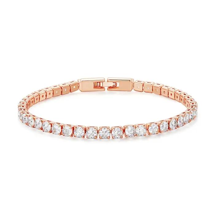 BAMOER authentique plaqué platine 5 couleurs Bracelet de Tennis pour hommes femmes anniversaire saint valentin cadeau bijoux de mode YIB051