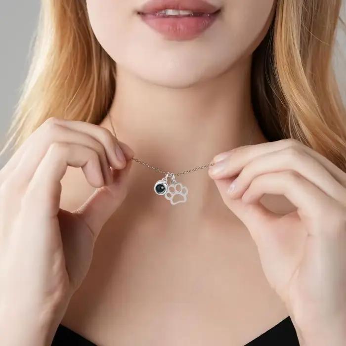 Pendentif de Projection personnalisé avec votre image à l'intérieur, collier Photo pour petite amie, anniversaire, fête des mères, femme, cadeaux commémoratifs