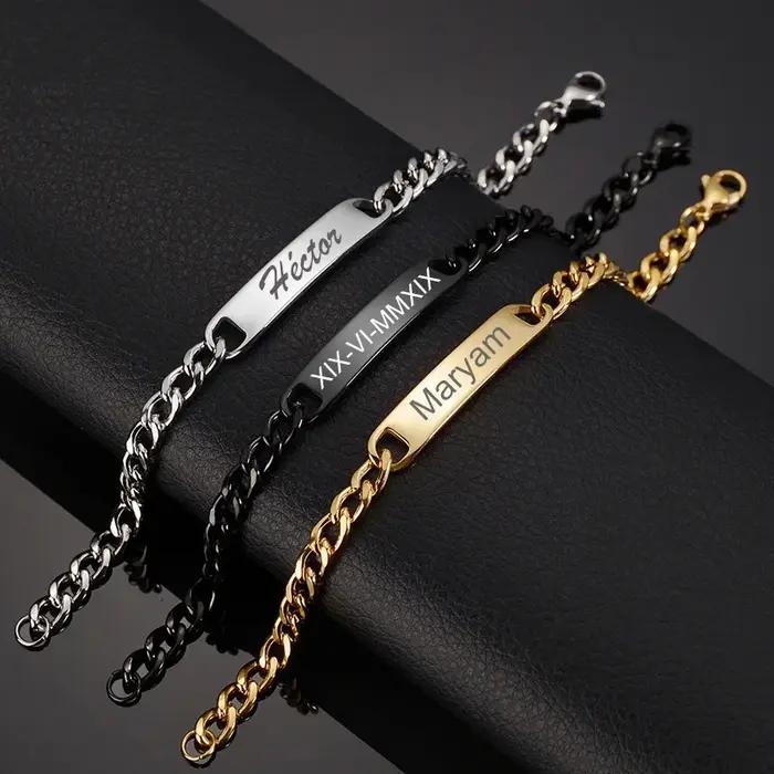 Nextvance nouveau nom personnalisé Bracelets en acier inoxydable graver Date Bracelet