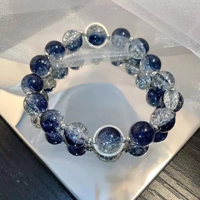 Bracelet de luxe galaxie planète pour femmes, pop-corn, perles d'opale de cristal, pendentif plume papillon, bijoux Harajuku, cadeaux