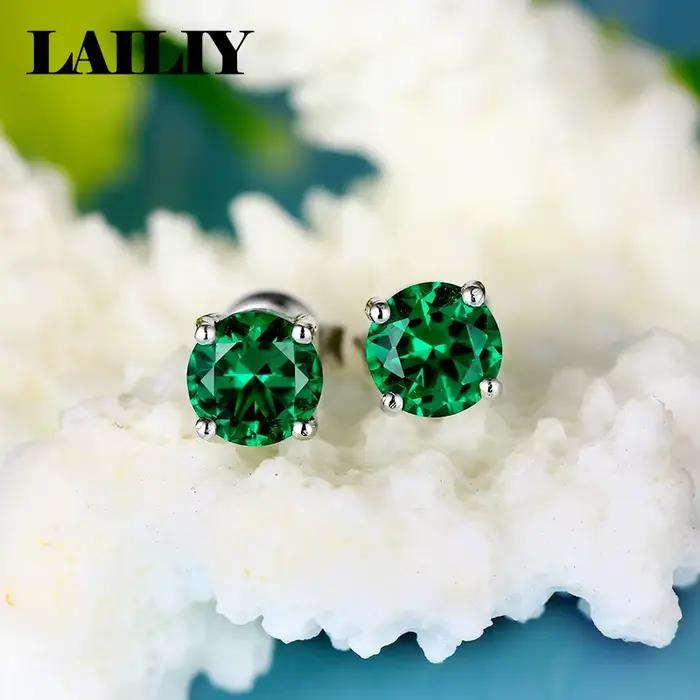 Boucles d'oreilles émeraude en argent sterling 925 pour femmes occasions spéciales élégantes à offrir style classique étincelant
