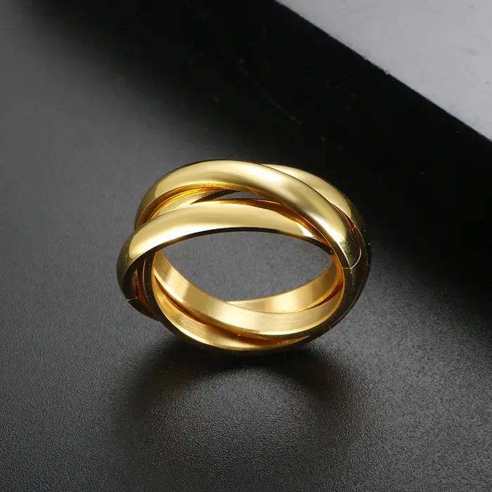 Bagues Triple Entrelacées JOVO LOVE Alliance Gothique Élégante pour Fiançailles Mariage Occasions Spéciales