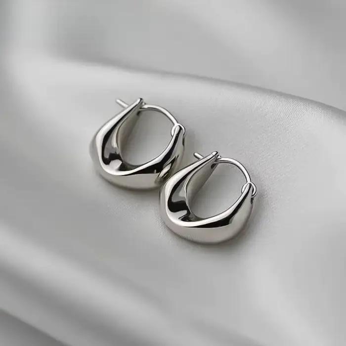 Boucles d'oreilles vintage en argent Sterling 925 pour femmes et filles cercle rond goutte d'eau bijoux de fête à la mode cadeaux occasions spéciales