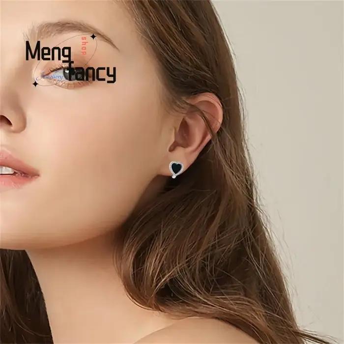 Boucles d'oreilles en argent sterling 925 incrustées de jadéite pour femmes élégantes et sexy, bijoux fins et modernes pour occasions spéciales