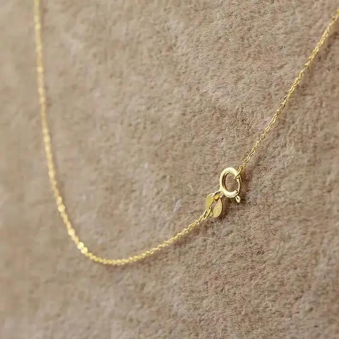 Chaîne de câble à maillons toriques en or 18 carats, collier de chaîne en acier AU750 pour femmes, pas facilement décoloré