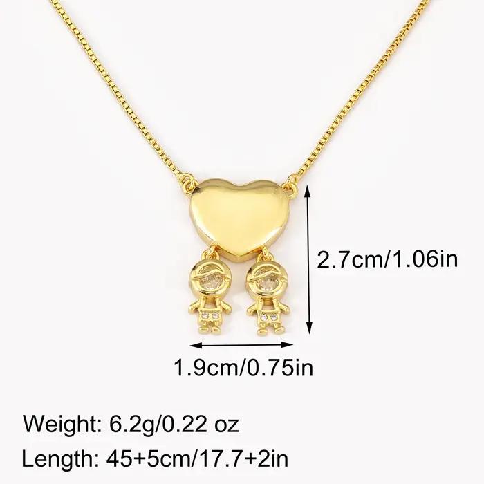 Mode cristal Zircon fille garçon coeur pendentif à breloque collier pour femmes femme fils/fille chaîne lien bijoux cadeaux d'anniversaire