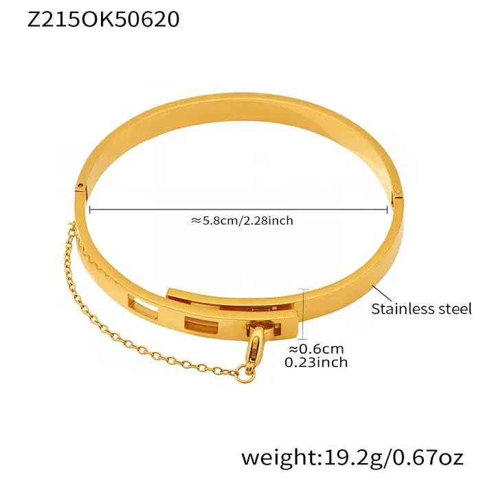 Bracelet chaîne en argent couleur or pour femmes, plaqué or 18 carats, rond en acier inoxydable 316, bijoux imperméables