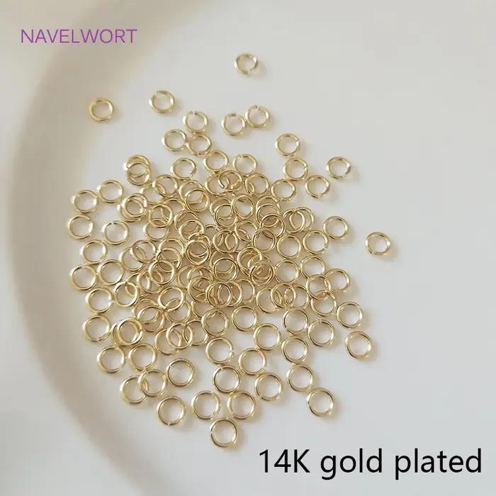 Anneau de saut ouvert plaqué or multi-tailles 14K/18K, anneaux de connexion pour la fabrication de b