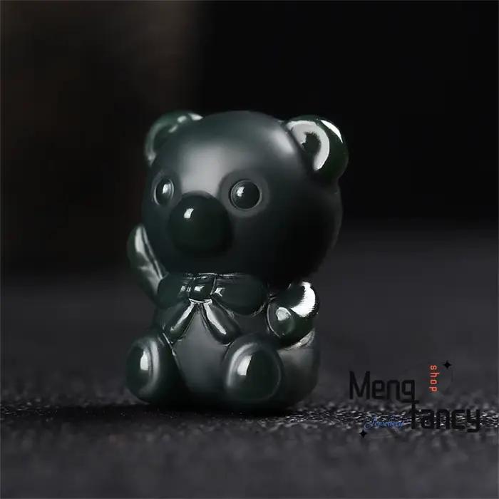 Jade vert Hetian naturel, matériau fin sculpté en trois dimensions, pendentif bouddha PI Xiu Maitreya, dessin animé du zodiaque, bijoux exquis