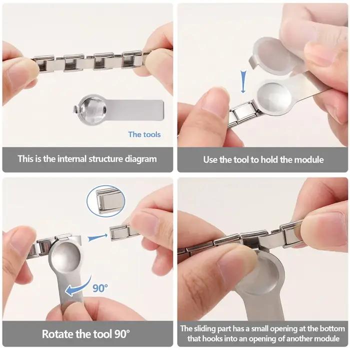Bracelet à Breloques Modulaires Classique en Acier Inoxydable Multicolore pour Femmes Occasions Spéciales Créativité Personnalisée