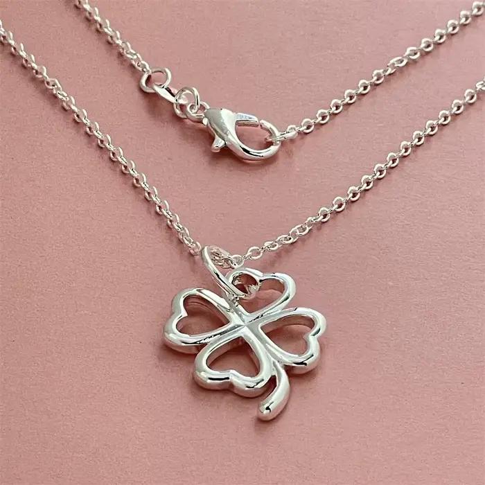 Collier trèfle en argent Sterling 925 pour femmes