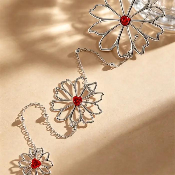 Chaîne de corps bohème à fleurs élégante plaquée or argenté bijou de corps pour femmes occasions spéciales vacances d'été mariages soirées