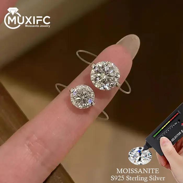 Bague Moissonite 925 sterling argent D color VVS1 pour mariage occasions spéciales alliance de fiançailles élégante et durable