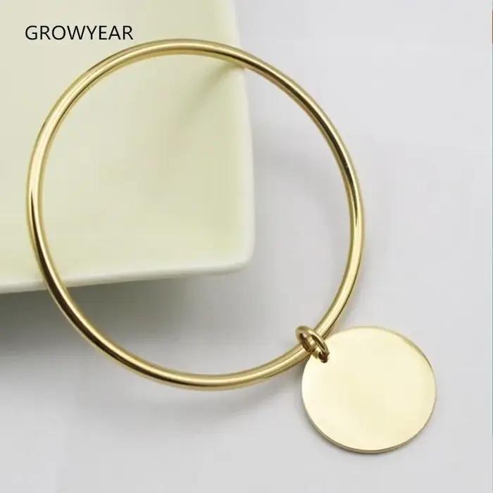 Bracelet rond classique à breloques dorées pour femmes