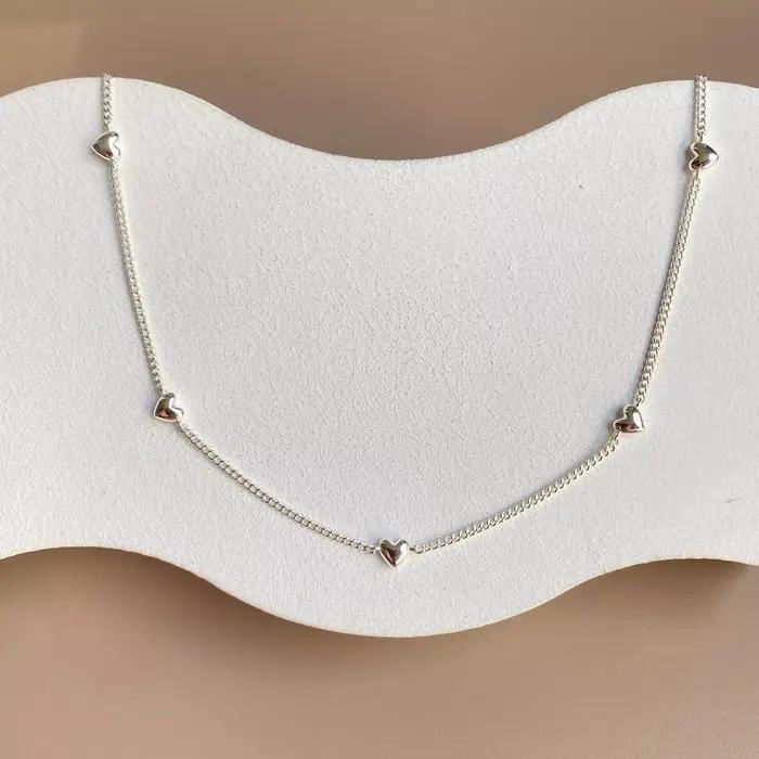 Colliers en argent Sterling S925 pour femmes, chaîne Simple, pendentif minimaliste à la mode, collier scintillant, cadeau d'anniversaire