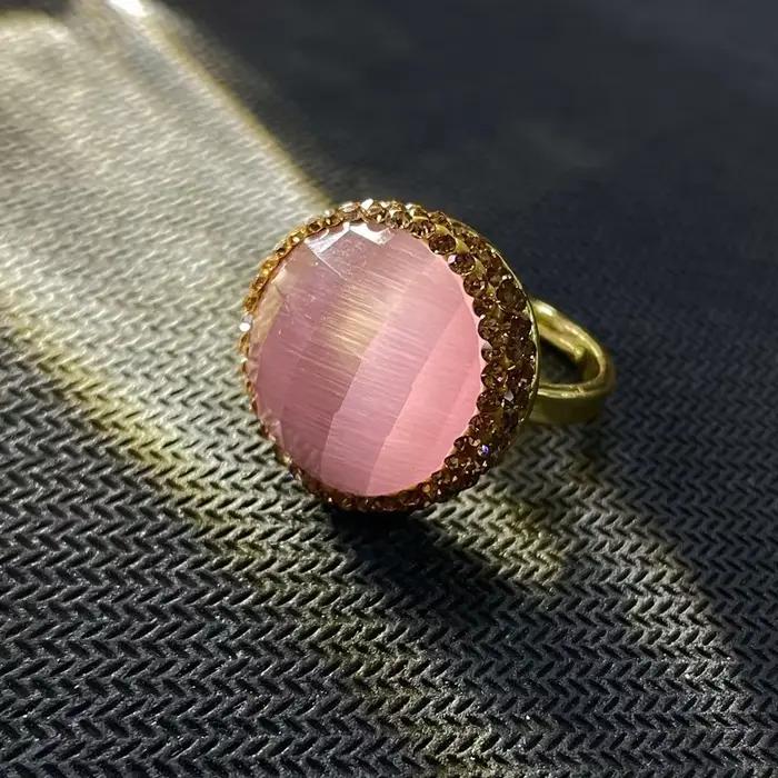 Bague vintage en améthyste brute plaquée or 18 carats pour femmes, bijoux rétro et élégants pour occasions spéciales et port quotidien
