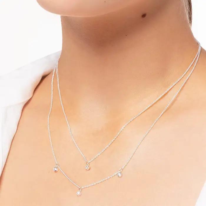 Collier Double JOBrand en argent regardé 925 pour femme