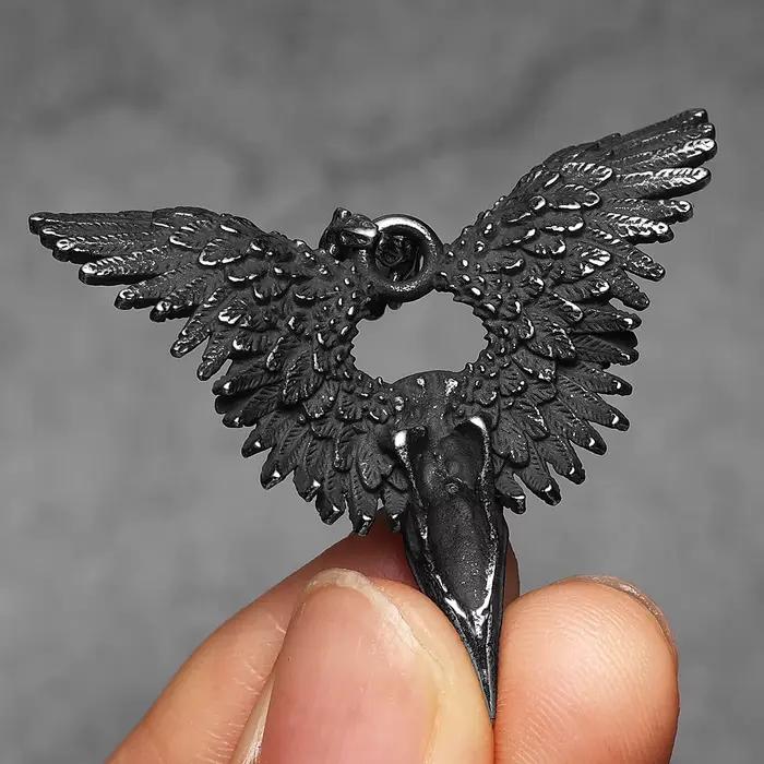 Colliers rétro Viking corbeau pour hommes et femmes, pendentif corbeau en acier inoxydable, chaîne Punk, bijoux à la mode, accessoires, cadeaux, vente en gros