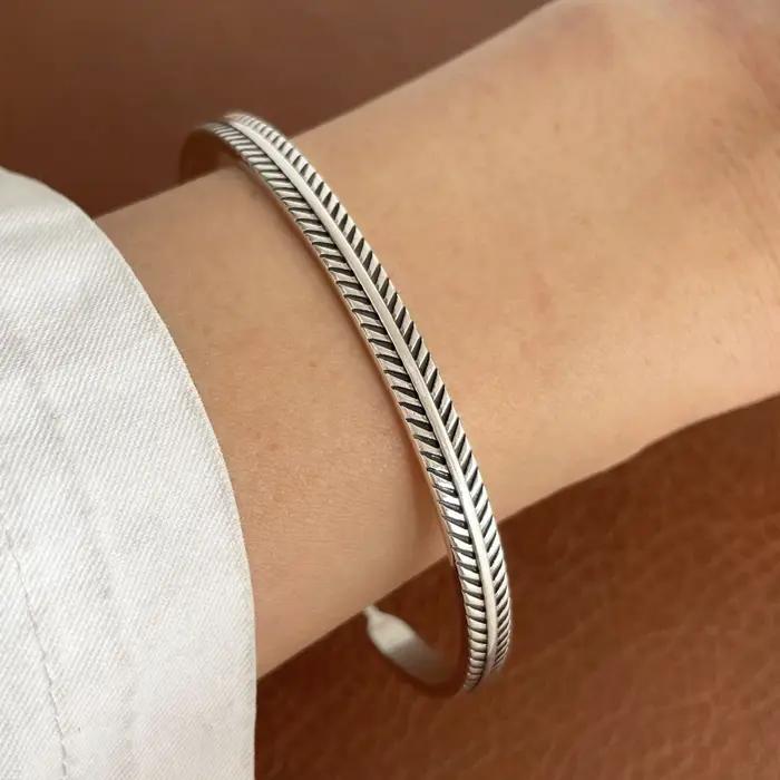 Bracelet en métal 100% argent Sterling 925 massif pour femmes