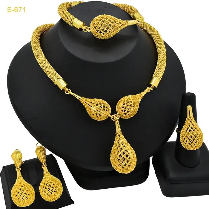 Ensemble de bijoux ANIID style bohème en or 24 carats squelette pour mariage femme occasions traditionnelles