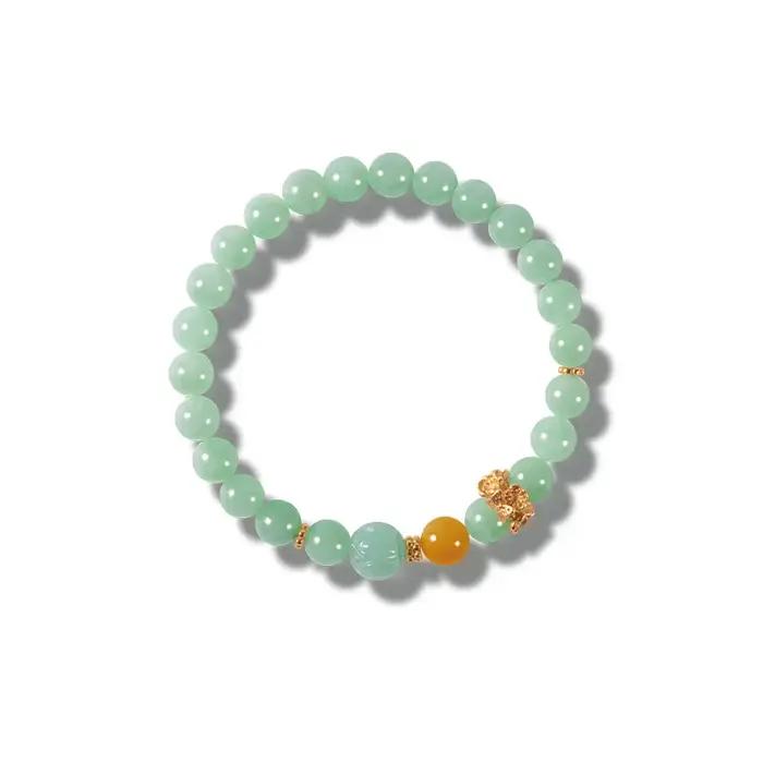 Bracelet fait main perles rondes émail plaqué or argent S925 styles variés pour femme cadeaux occasions spéciales