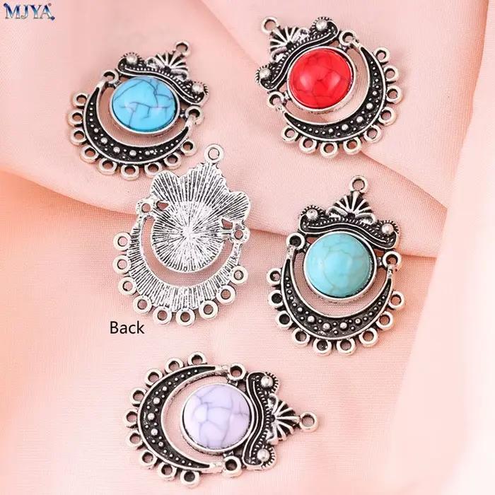 Connecteurs vintage bohèmes MJYA 5 pièces en alliage pour création de bijoux bohémiens occasions spéciales