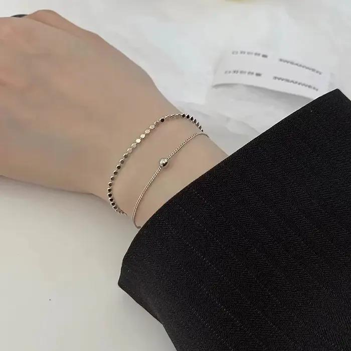 Bracelet en argent sterling 925 personnalisable avec motif géométrique pour femmes élégantes occasions spéciales cadeau d'anniv