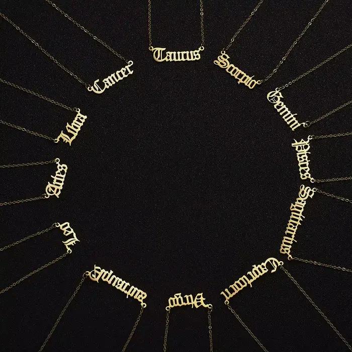 Collier des 12 Constellations à la Mode avec Pendentifs en Alliage de Zinc pour Femme Occasions Spéciales