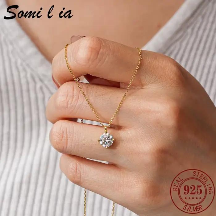 Collier en argent sterling 925 avec pendentif zirconium blanc romantique pour femmes occasions spéciales cadeau de luxe
