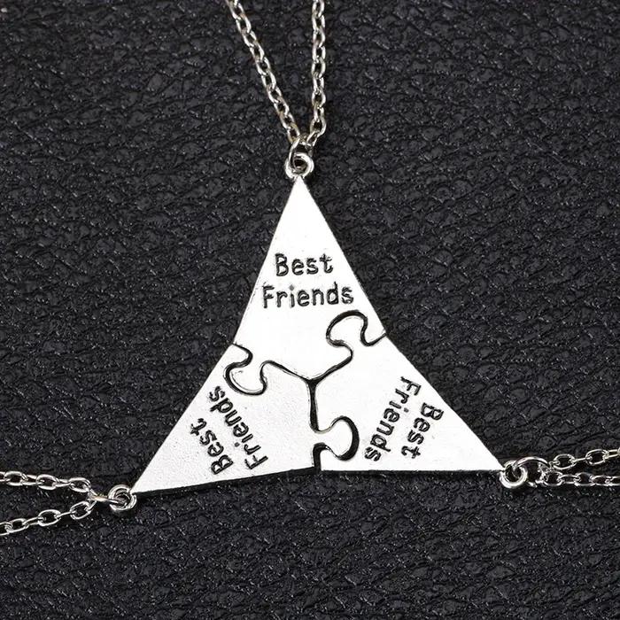 Ensemble de 3 pièces tendance de collier meilleur ami pour femmes et hommes