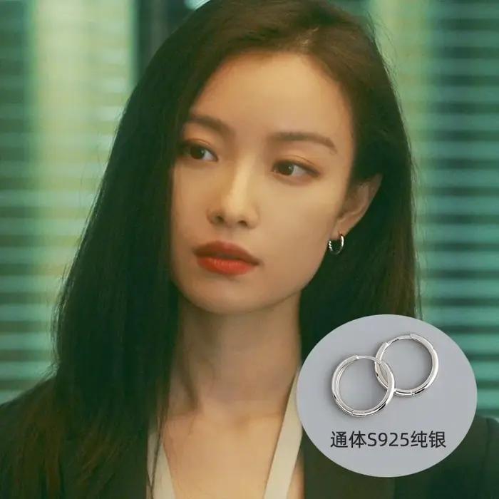 Boucles d'oreilles créoles géométriques en argent Sterling 925 pour femmes