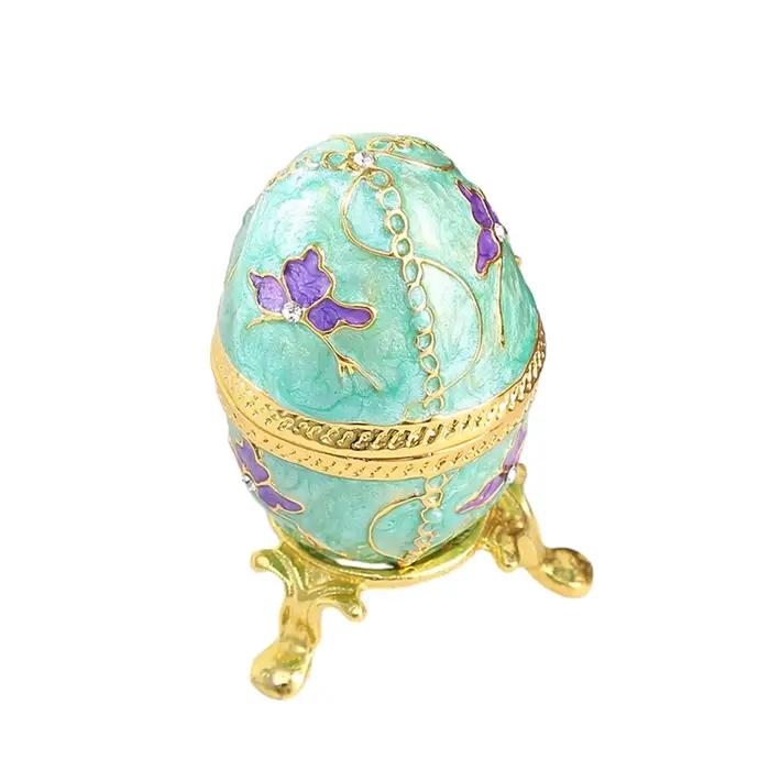 Boîte à bijoux émaillée, boîte de rangement pour bijoux, décorations de bureau et de maison peintes
