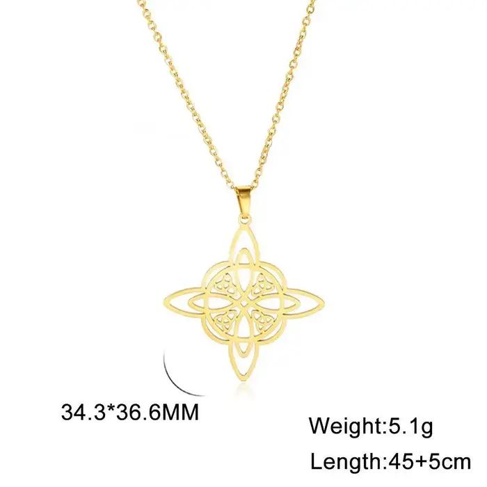 Collier de nœud de sorcellerie en acier inoxydable avec croix celtique pour homme et femme pour parties et occasions spéciales