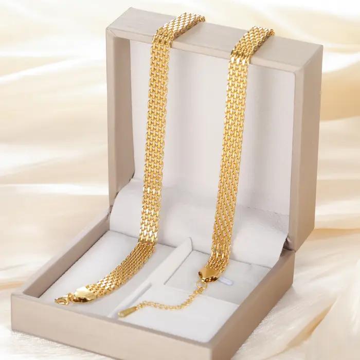 Amaxer acier inoxydable 8/5.8mm de large collier ras du cou pour les femmes Hiphop Punk maille Fine Texture minimaliste chaîne bijoux cadeau