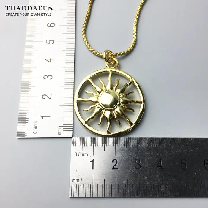 Collier pendentif couleur or soleil