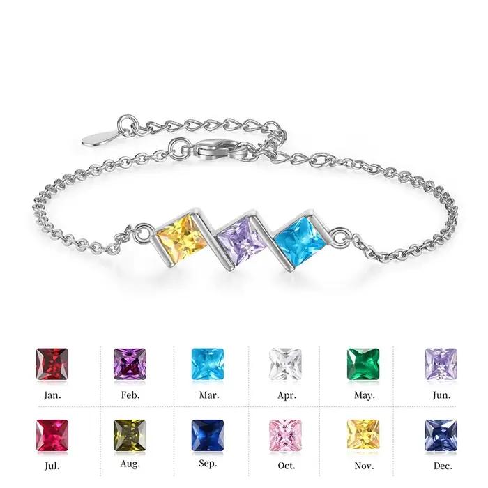 Bracelet personnalisé en pierre de naissance pour femmes, Unique, personnalisé, bijoux personnalisables, cadeau pour maman, femme, petite amie