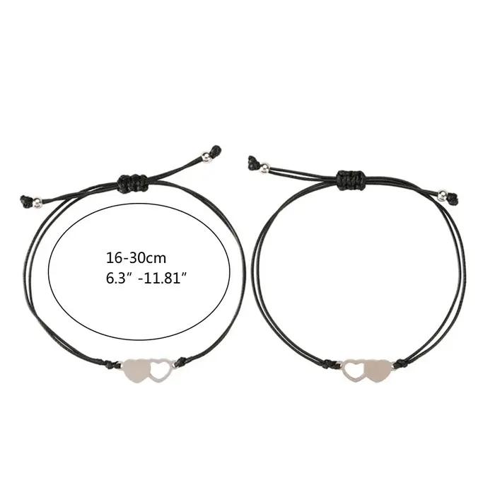 Bracelet coeur en acier inoxydable et acrylique à offrir pour homme ou femme pour célébrer l'amitié et l'amour occasions spéciales