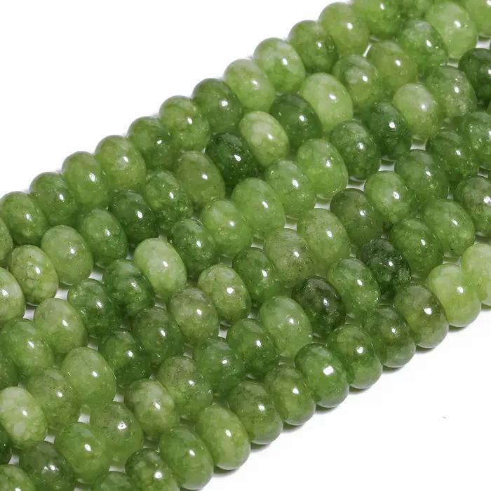 Perles d'olivine naturelles 5x8mm en forme abaque pour bijoux DIY bracelets et colliers pour femmes occasions spéciales cadeaux romantiques