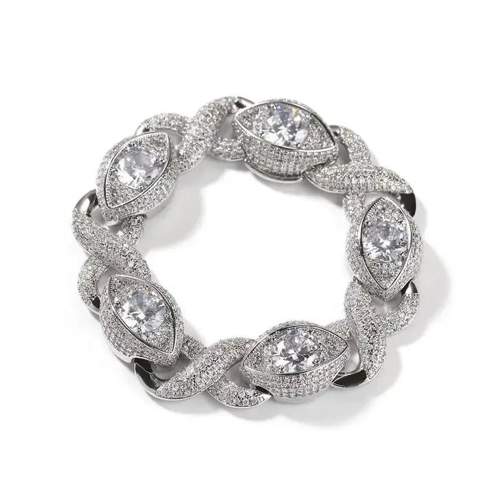 Collier Hip Hop Diamant Collier Oeil Infinity Argent